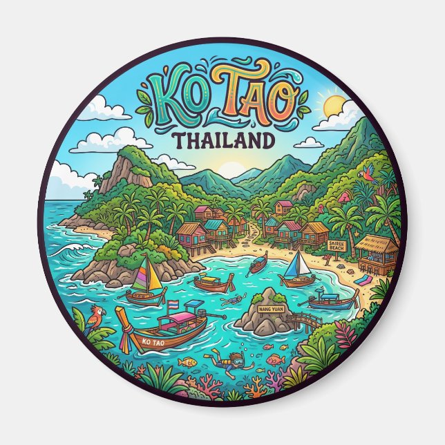 Ko Tao-ön Thailand Magnet (Framsidan)