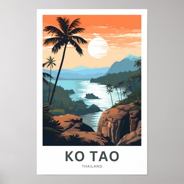 Ko Tao Thailand Travel Skriv ut Poster (Framsidan)