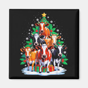 Ko Träd Jul Ko Älskare Xmas Squad Män Kvinnor Magnet