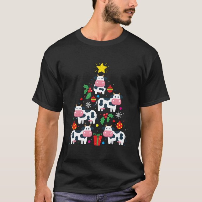 Ko Träd Ornat Dekor T Shirt (Framsida)