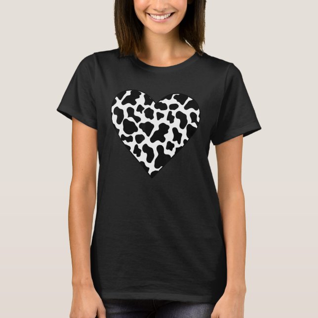 Ko-tryck  Hjarta Barn Flickor Kvinnor Bondemor Möd T Shirt (Framsida)