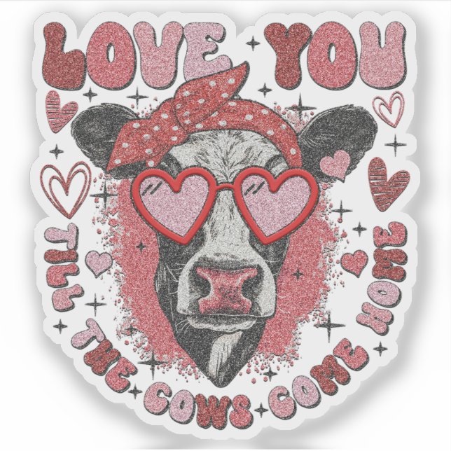 Ko Valentine - Kärlek -Valentine-dekal Klistermärken (Framsida)