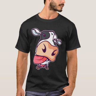 Ko visar tungan söta kor nötkreatur bonde t shirt
