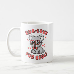Koa-Love Fur Real - Söt Koala Alla Hjärtans Dag Pu Kaffemugg