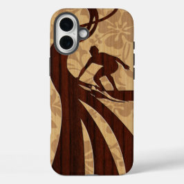 Koa Wood Surfer Faux Wood Surfboard