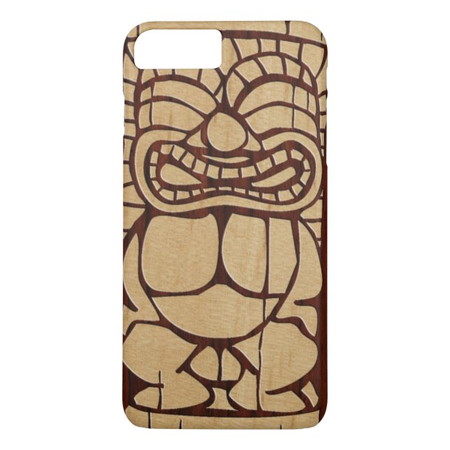 Koa Wood Tiki Ailani surfingbräda Case-Mate iPhone Skal (Baksida)