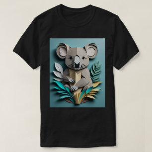 Koala 3D Papper konstdesign T-shirt