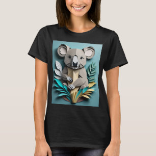 Koala 3D Papper konstdesign T-shirt