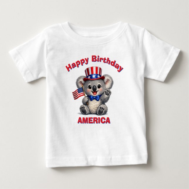 Koala (5af) Patriotisk Barn T-Shirt (Framsida)