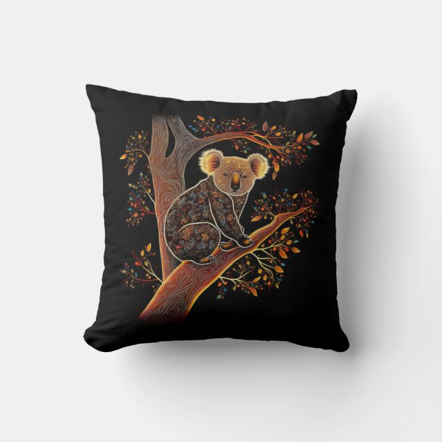 Koala aborigonal art stil Dekorativ kudde (Framsida)