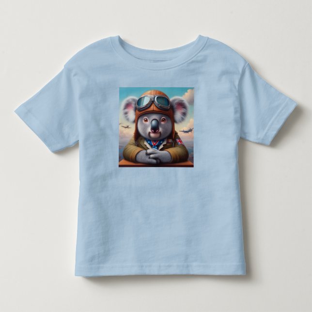 Koala Airplan Pilot T Shirt (Framsida)