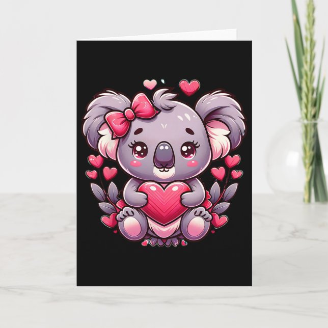 Koala Alla Hjärtans Björn  Kort (Framsida)