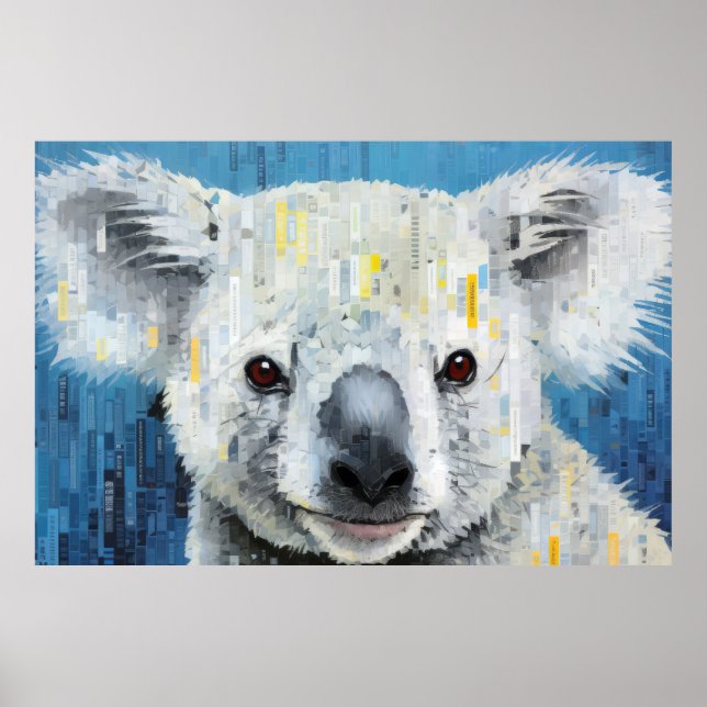 Koala Animal Art Decor Paint Mosaic Poster (Framsidan)