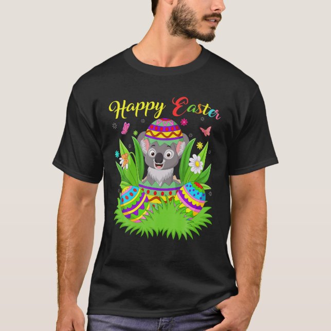 Koala Animal Lover Blommigt Påskägg Funny Koala E T Shirt (Framsida)