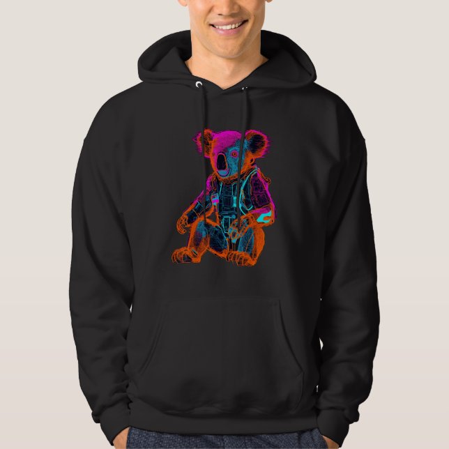 Koala Artwork - Animal Motif Art Koala Hoodie (Framsida)