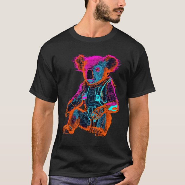 Koala Artwork - Animal Motif Art Koala T Shirt (Framsida)