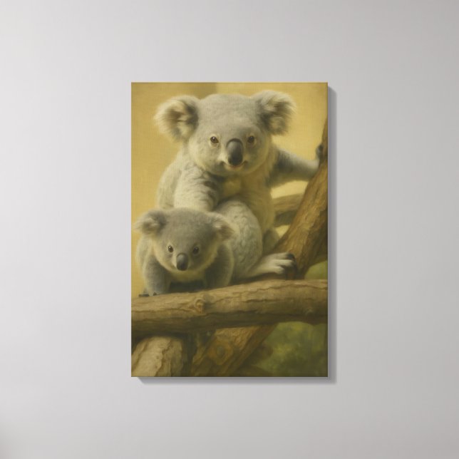 Koala Assions - Tender Wildlife Art Print Canvastryck (Framsida)