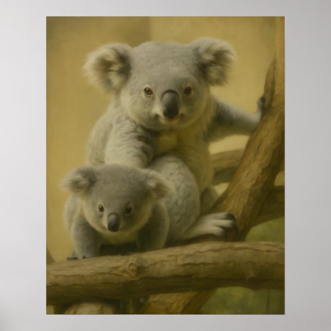 Koala Assions - Tender Wildlife Art Print Poster (Framsidan)