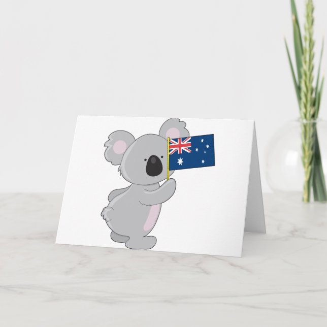 Koala Australian Flagga Kort (Framsida)