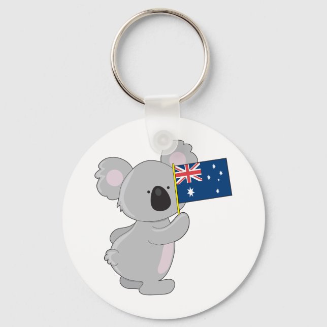 Koala Australian Flagga Nyckelring (Framsida)
