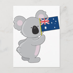 Koala Australian Flagga Vykort