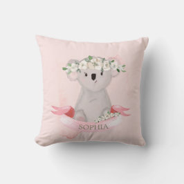 Koala Baby djur Cute Rosa Blommigt Nursery Kudde