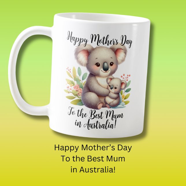 Koala & Baby Lycklig Mors dag Bästa Morsa Australi Kaffemugg (Skapare uppladdad)