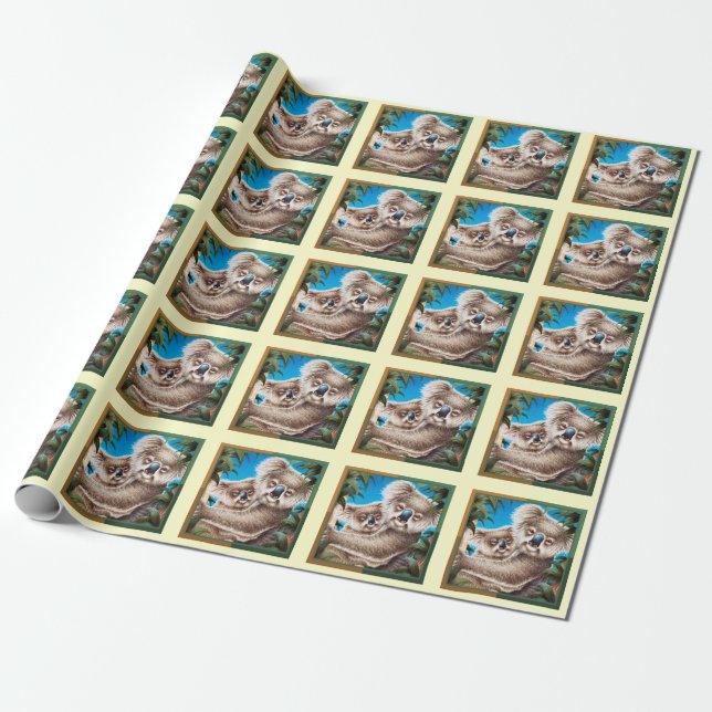 Koala & Baby Presentpapper (Utrullad)