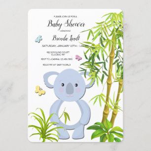 Koala Baby Shower Inbjudningar