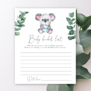 Koala babydusch - Baby-bucket-lista