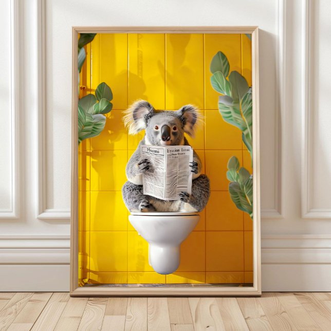 Koala Badrumsvägg Konsttryck, Maximalistisk Väggko Poster (Skapare uppladdad)