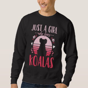 Koala Bara en flicka som Kärlek Koalas Retro Lång Ärmad Tröja