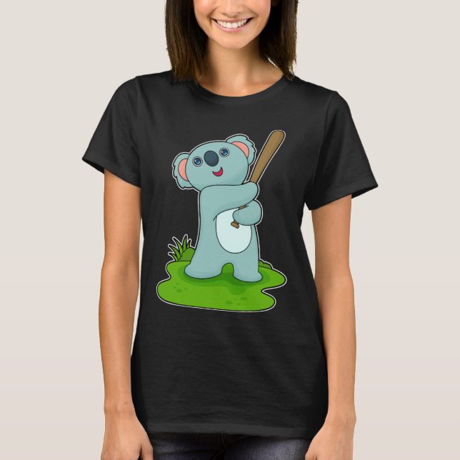 Koala Baseball Baseball bat Sports T Shirt (Framsida)