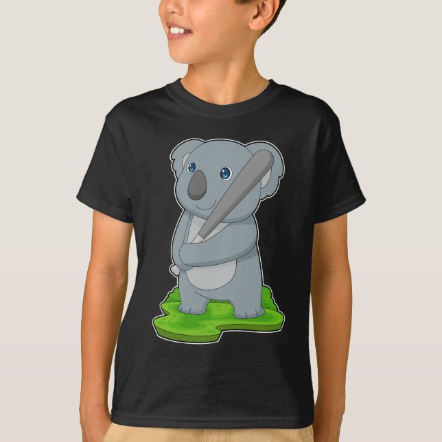 Koala Baseball Baseball fladdermus T Shirt (Framsida)