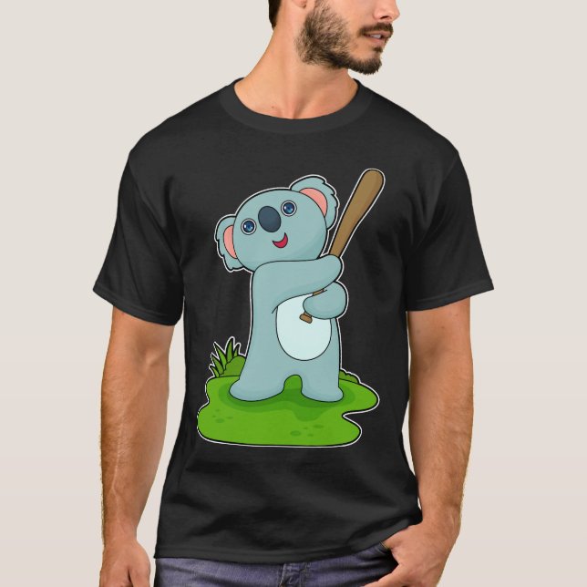 Koala Baseball Baseball fladdermus T Shirt (Framsida)