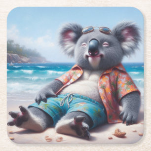 Koala Beach Underlägg Papper Kvadrat