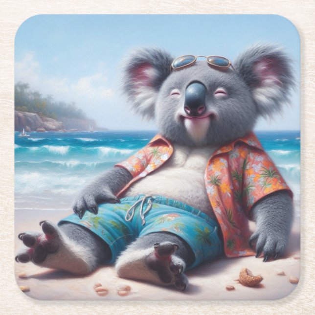 Koala Beach Underlägg Papper Kvadrat (Framsidan)
