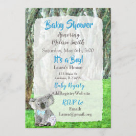 Koala Bear a Boy Baby Shower-inbjudningar Inbjudningar