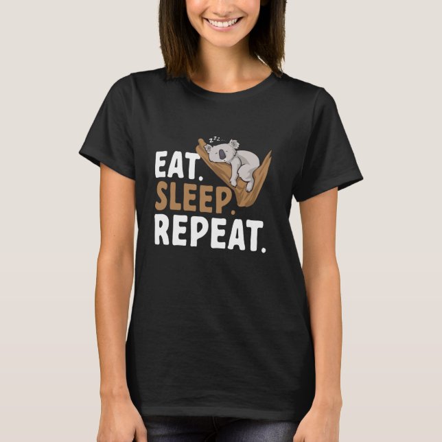 Koala Bear Australien Eat Ssov Repeat Koala T Shirt (Framsida)