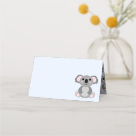 Koala Bear Baby Shower Blue Boy Placeringskort