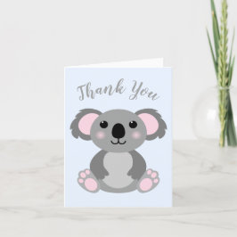 Koala Bear Baby Shower Blue Boy Tack Kort