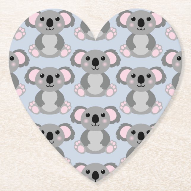 Koala Bear Baby Shower Blue Boy Underlägg Papper (Framsida)