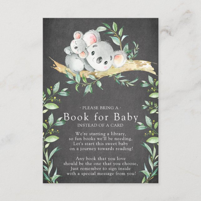 Koala Bear Baby Shower Bok för Baby Card Tilläggskort (Framsida)