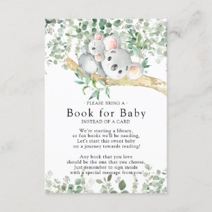 Koala Bear Baby Shower Bok för Baby Card Tilläggskort