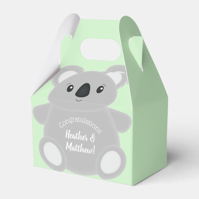 Koala Bear Baby Shower Presentaskar (Framsidan Sidan)