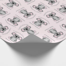 Koala Bear Baby Shower Rosa Girl Presentpapper