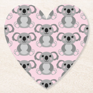 Koala Bear Baby Shower Rosa Girl Underlägg Papper