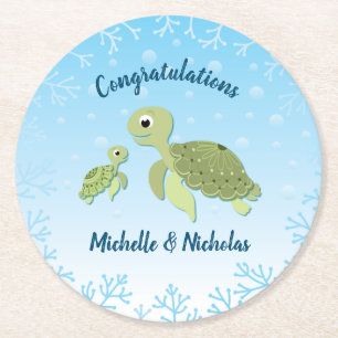 Koala Bear Baby Shower Rosa Girl Underlägg Papper Rund