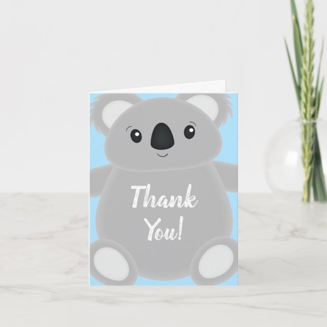Koala Bear Baby Shower Tack Kort (Framsida)