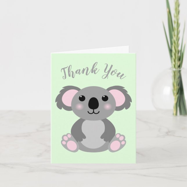 Koala Bear Baby Shower Tack Kort (Framsida)